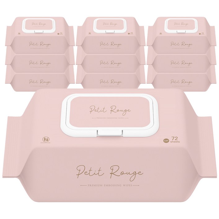 쁘띠루쥬 70평량 엠보싱 물티슈 캡형