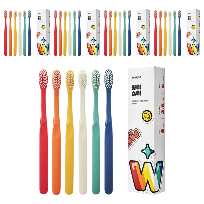 왕타 쇼티 초극세모 부드러운 칫솔 세트, 6개입, 5세트