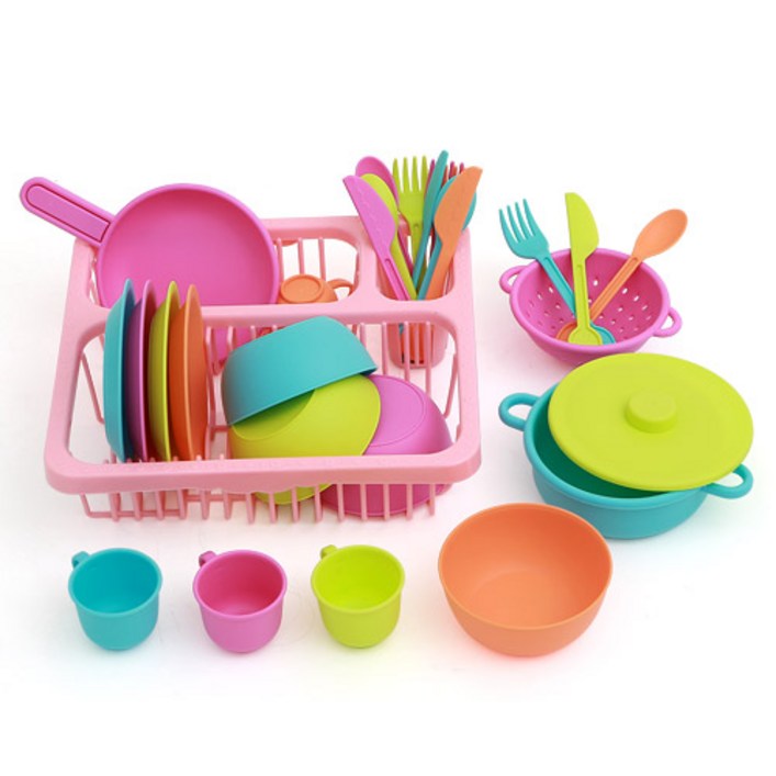 플레이맥스 주방식기 28종  식기건조대 소꿉놀이 세트