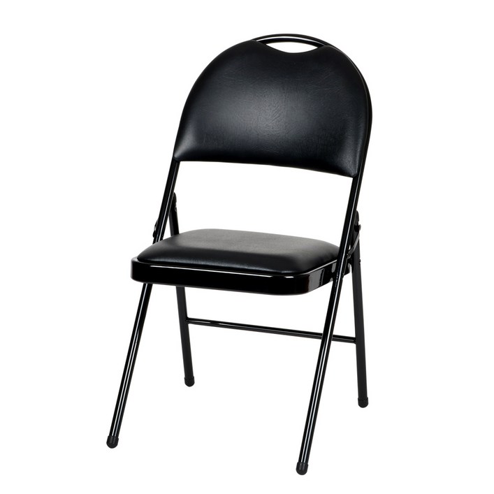도리퍼니처 쿠션 분체 접이식 의자, 블랙 - 쇼핑앤샵