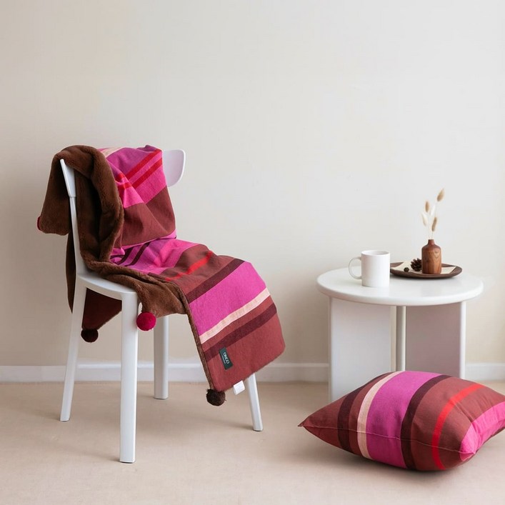 오리고 극세사 벨보아 니트방울 블랭킷