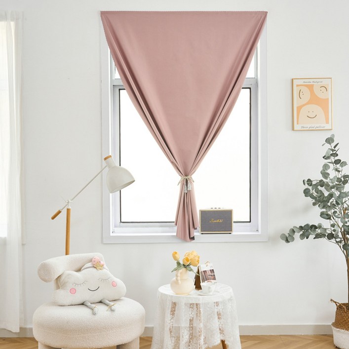 테리보 솔리드 무타공 벨크로 암막커튼