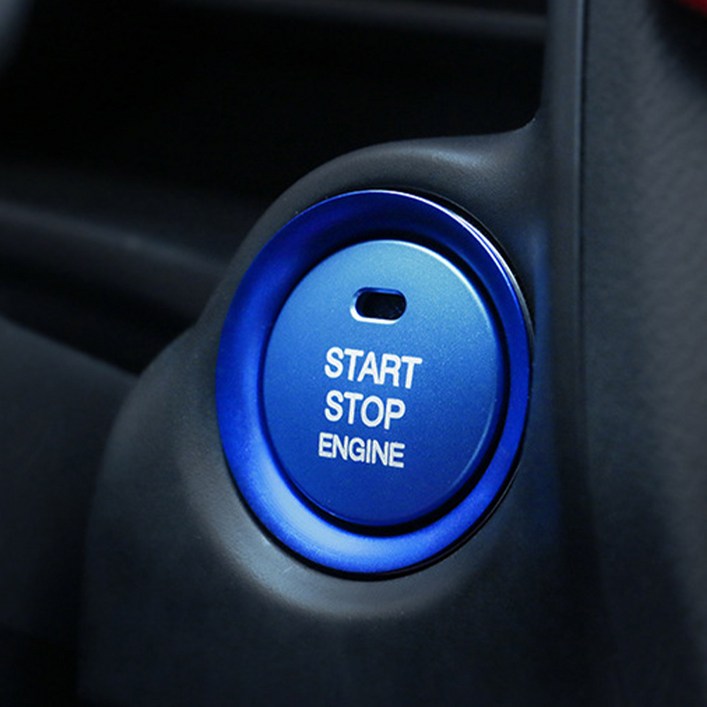 리버폭스 차량용 부착식 몰딩 스타트 버튼 커버, 블루, 1개