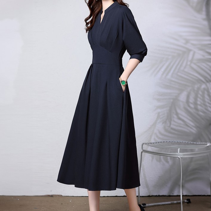 시크힐즈 모린 플리츠 A라인 미디 원피스 12032