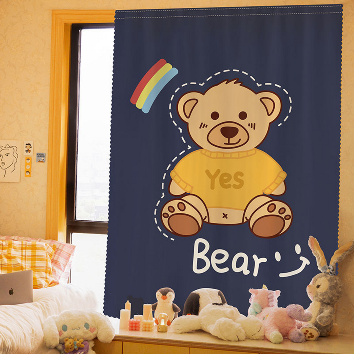 릴리픽 일러스트 가림막 파티션 감성커튼 + 벨크로 세트