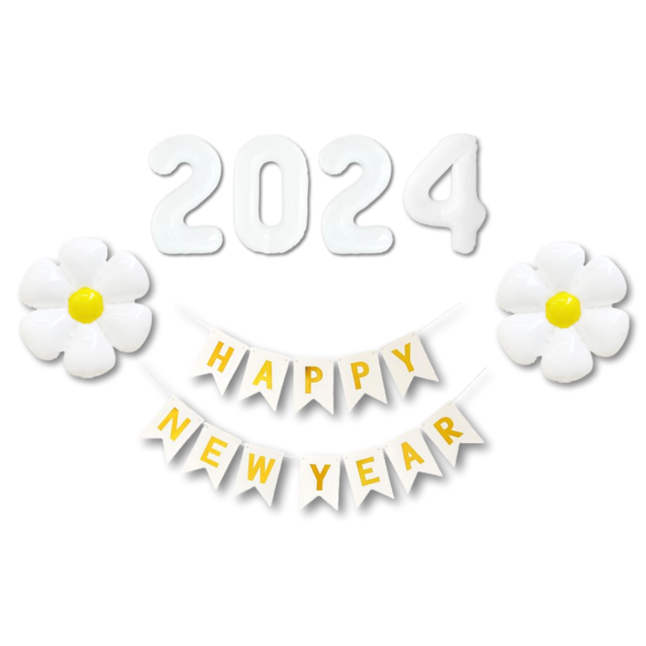 베르트폴 2024 풍선 해피뉴이어 파티용품 세트