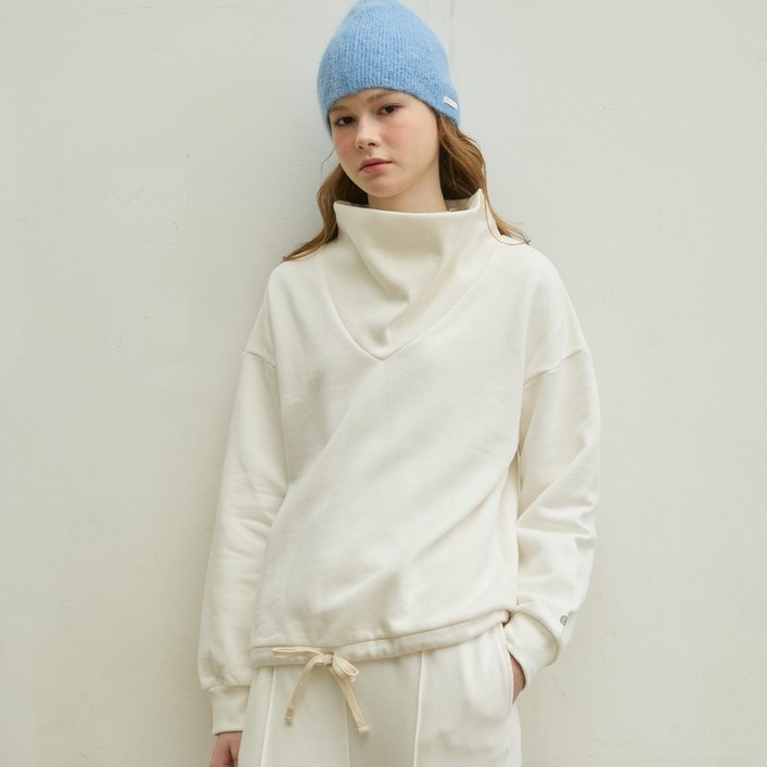 [4 colors] Lipbbam 코튼 더블소프트 플리스 기모 카울넥 탑 LTW008