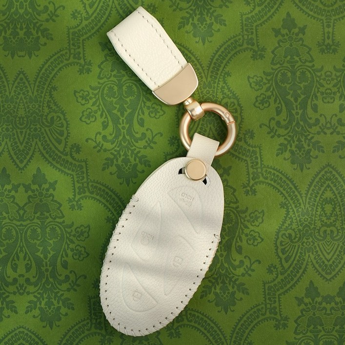 MODACE 20232025 현대 호환 두층우피 양가죽 자동차 스마트키케이스 레트로 문양, 5버튼, 양가죽 그림색