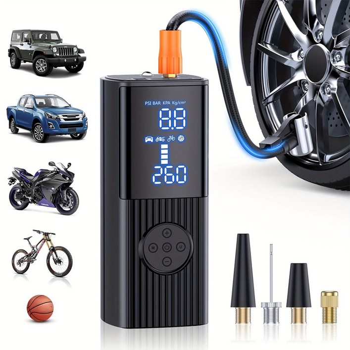 아웃프리 9000mAh 휴대용 저소음 무선 고효율 자동차 범용 다기능 고속 팽창기 타이어 볼 자전거 팽창기 대용량 팽창기