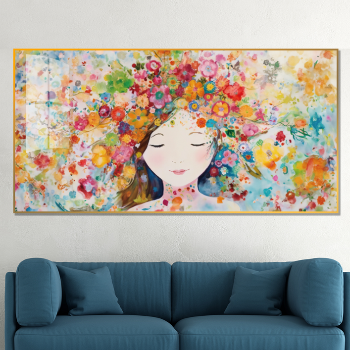 아트블루 꽃의 여인 인물 추상화 북유럽 감성 그림 인테리어 액자, 1414꽃머리 여인 B알록달록 아트블루 꽃의 여인 인물 추상화 북유럽 감성 그림 인테리어 액자, 1414꽃머리 여인 B알록달록