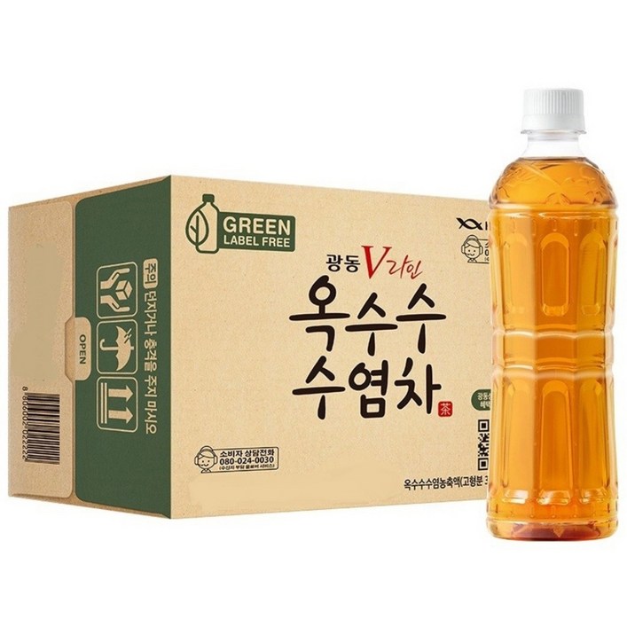 광동옥수수수염차 그린 무라벨, 500ml, 20개