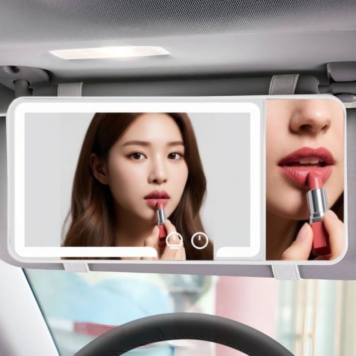 몽피 차량용 조명거울 썬바이저 메이크업거울, 1개, 모든 차종