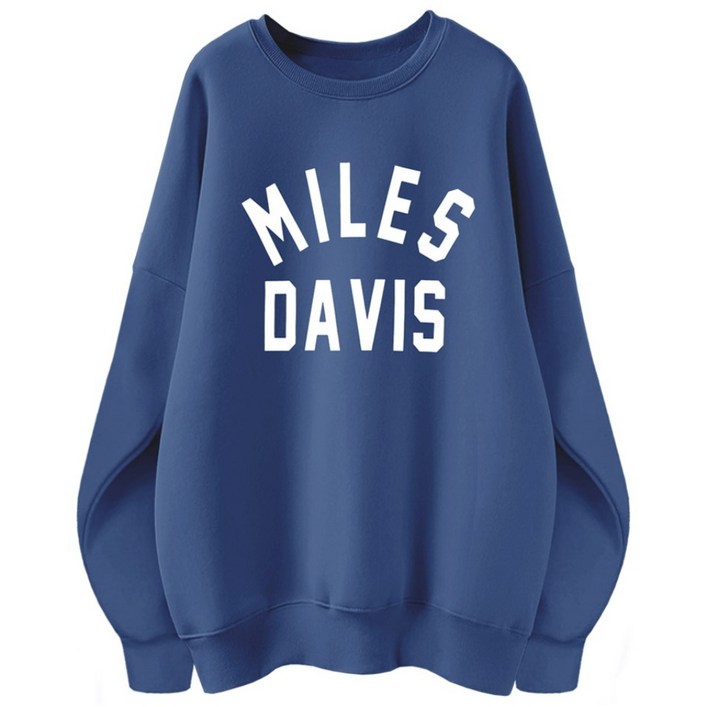 엠제이스타 남녀공용 오버핏 맨투맨 MILES 여성 여자 레터링 긴팔 티셔츠