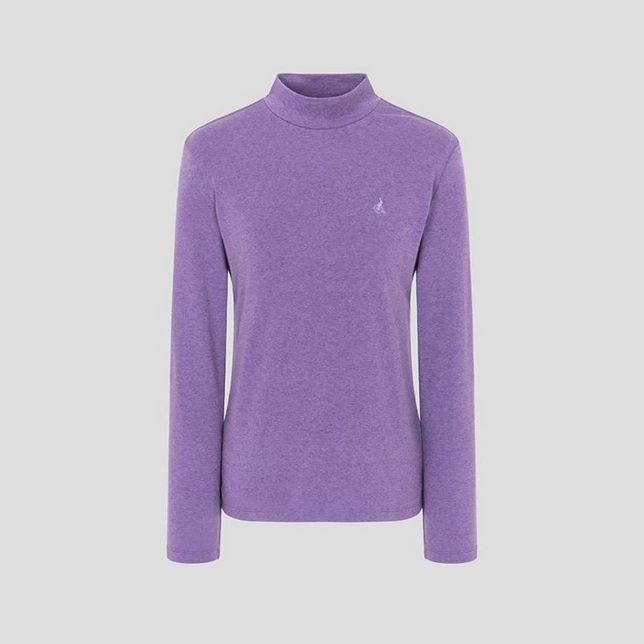 국내백화점  빈폴레이디스 반넥 긴소매 티셔츠 퍼플