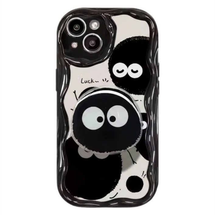 갤럭시 A06 A16 A26 A36 A56 A13 4G A13 5G A14 블랙 먼지 숯검댕이 귀여운 그립톡 핸드폰케이스 D156