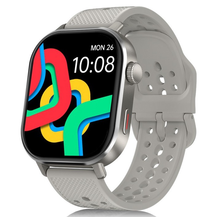 WAPIK 블루투스 아웃도어 운동 스마트워치 ST60 2.13인치 AMOLED 대화면 한글판, GPS + 블루투스, 5.4cm, 실버