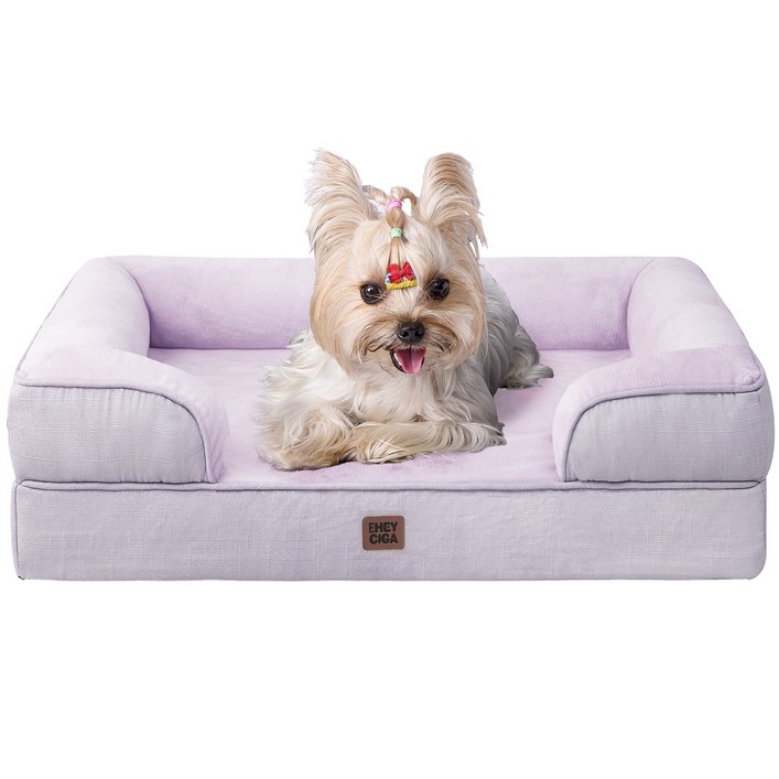 EHEYCIGA 메모리폼 정형외과 강아지방석 방수 반려견 소파 미끄럼방지, 1개, 라일락색