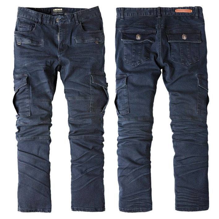 비브레이커스 남자 겨울 기모본딩 스판 데님 카고바지 VG13데님기모