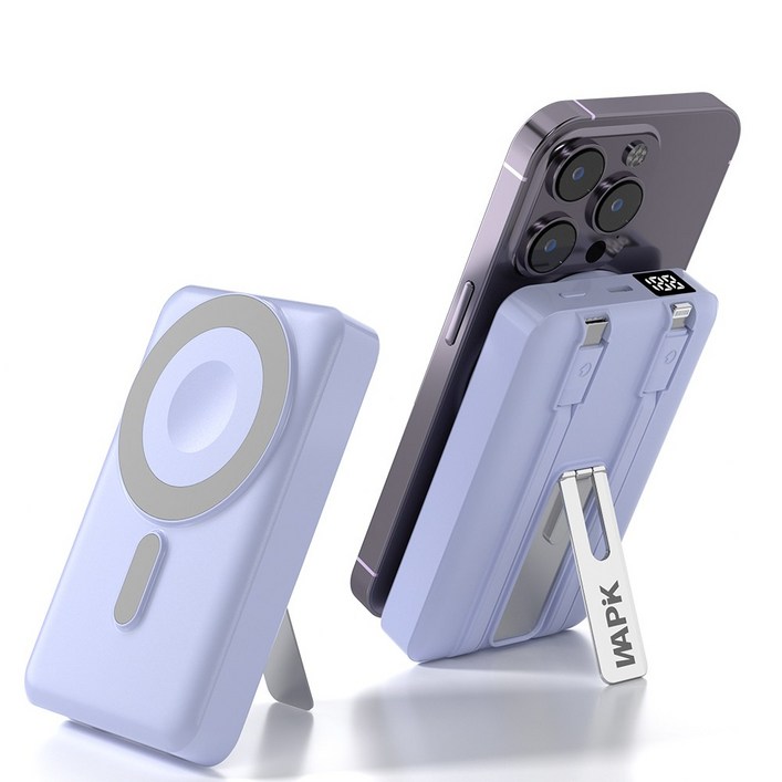 고속 무선충전 맥세이프 보조배터리 M6 10000mAh PD22.5W QC3.0 기내용, 블루