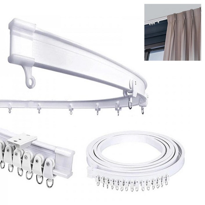 아이베란다 타원형 구부림 커튼레일  PVC 코너 칸막이