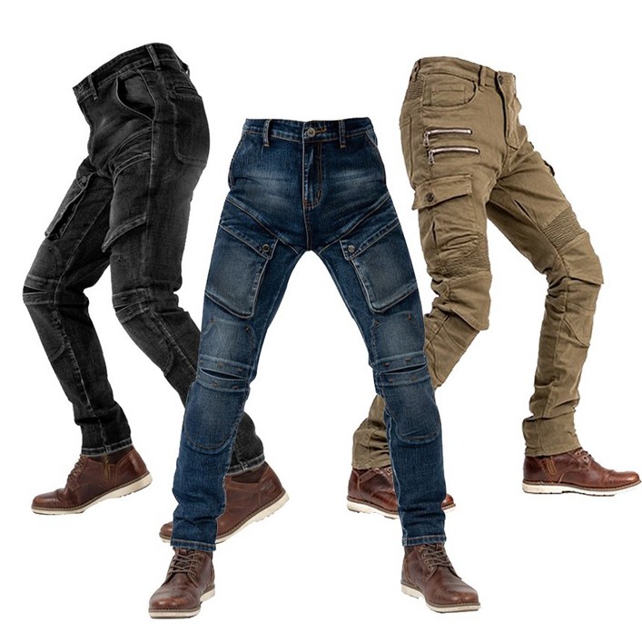 라이딩 진 바이크 팬츠 오토바이 라이더 청바지, CP-004 올리브