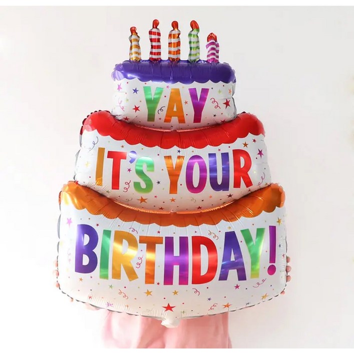 팽창된 생일 케이크 풍선, 생일 파티 장식, 사진 소품 장식, 분위기 배경 레이아웃, 축하 장식, 실내 장식, 테마 이벤트 장식, 파티 장식 용품, 1개