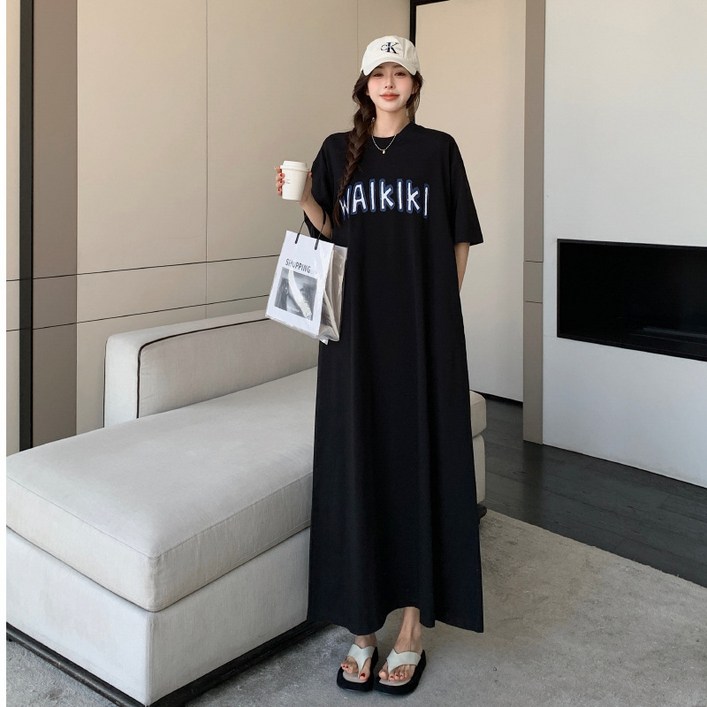 [엣지잇지] 빅사이즈 원피스, 여름 빅사이즈 롱원피스, 임부복 원피스, 반팔 롱 원피스, 빅사이즈 여성 롱 원피스