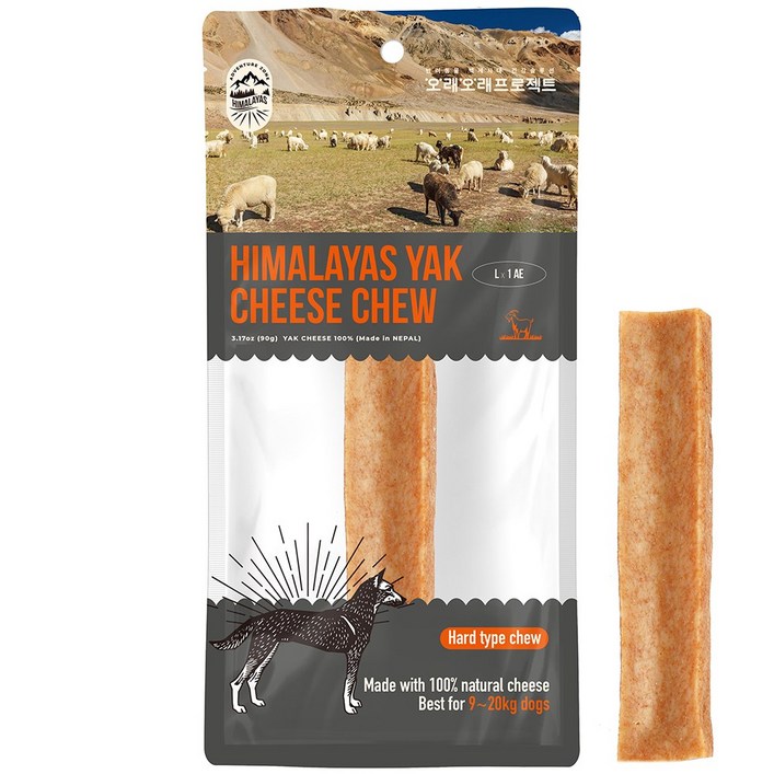 오래오래프로젝트 강아지 오래먹는 간식 히말라야 야크치즈 야크츄 L, 단일상품, 90g, 1개