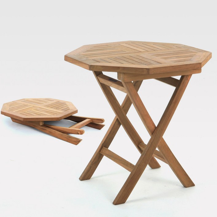 리비니아 야외 캠핑 가구 티크 반다르 원목 접이식 500 600 테이블사각 팔각