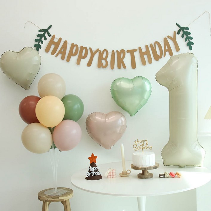 이벤트홀릭 두돌 생일상 크림 생일파티세트 두돌 생일 숫자풍선