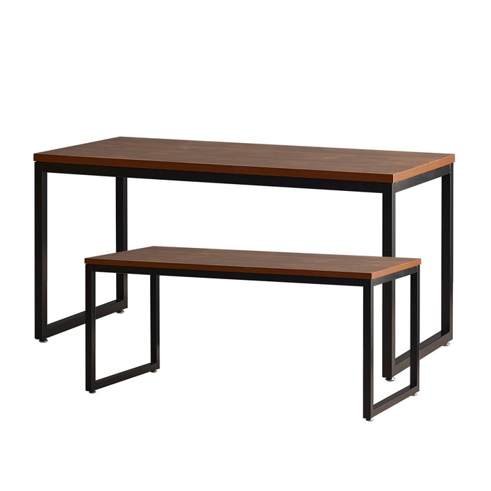 미코퍼니처 업소용 빅사이즈 카페 독서실 멀바우 테이블 1800  벤치 1600 1개 세트 6인용 식탁, 멀바우, 6인용