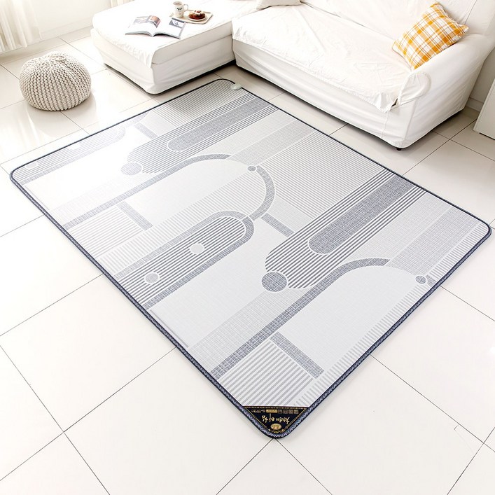 한일의료기 무자계 탄소열선 라운드 엣지 그레이 전기장판 두꺼운 거실 온열 매트, 230183