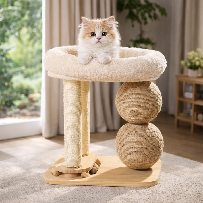 위너랙 고양이 미니 소형 캣타워 숨숨집 스크래쳐 소형 원목 장난감 국내배송