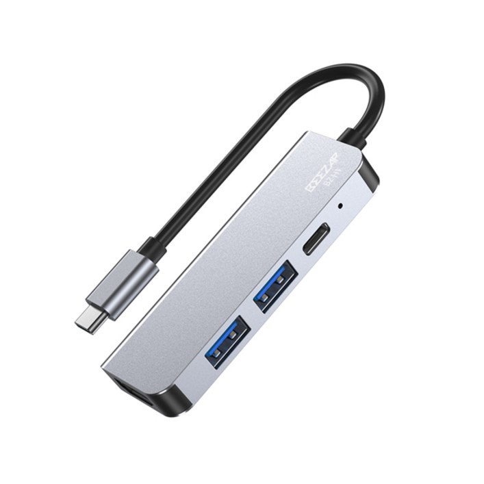 비잽 USBC 4in1 멀티허브 100W HDMI 4K PD3.0 노트북 아이패드 맥북 BZH1, 그레이, 1개