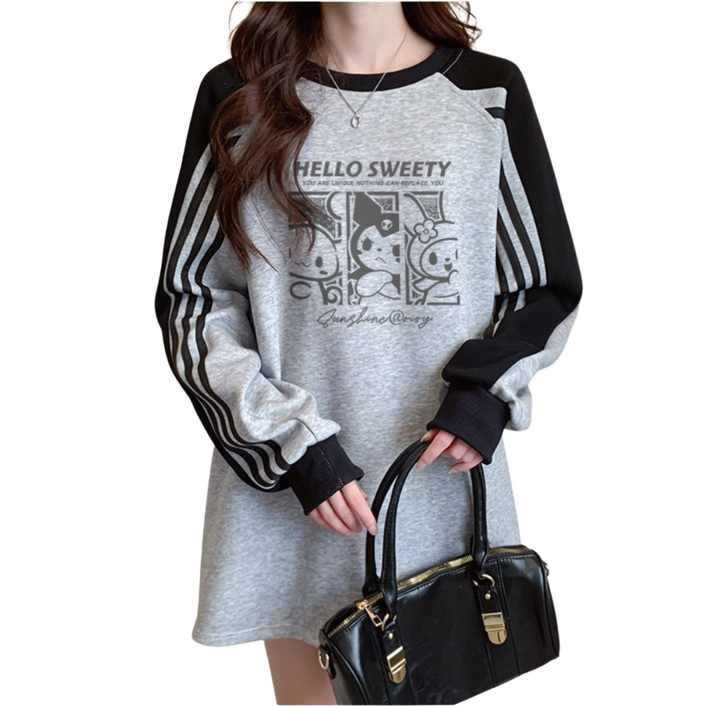 여성 라운드넥 긴팔티 루즈핏 베이직 데일리 빅사이즈 티셔츠 3색상