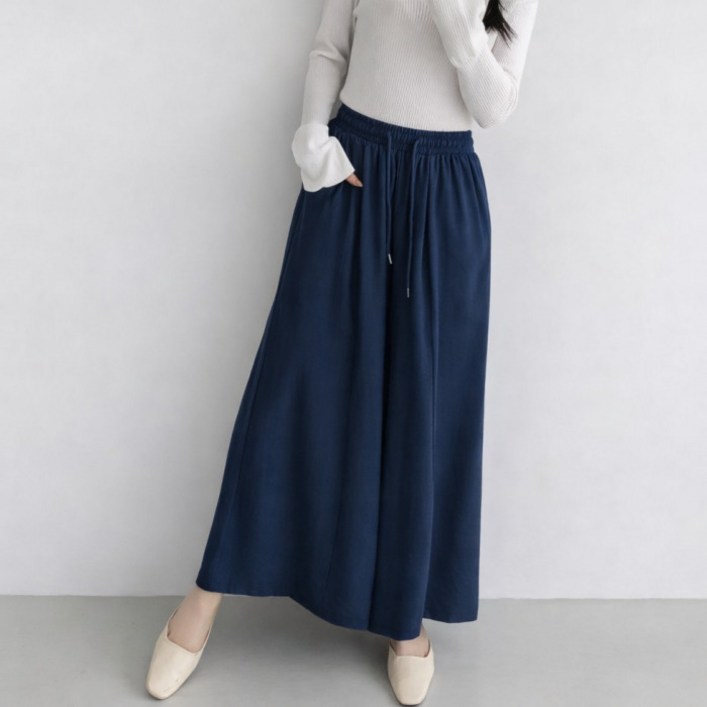 다미타니 밴딩 와이드 팬츠 포켓 치마 바지 OCZ0897