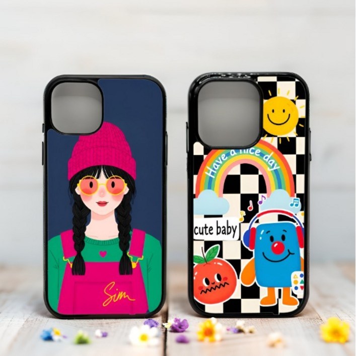 굿즈프렌즈 아이폰 갤럭시 폰케이스 인쇄 각인 커스텀 레터링 맞춤 주문제작, 1개, 아이폰8 Plus