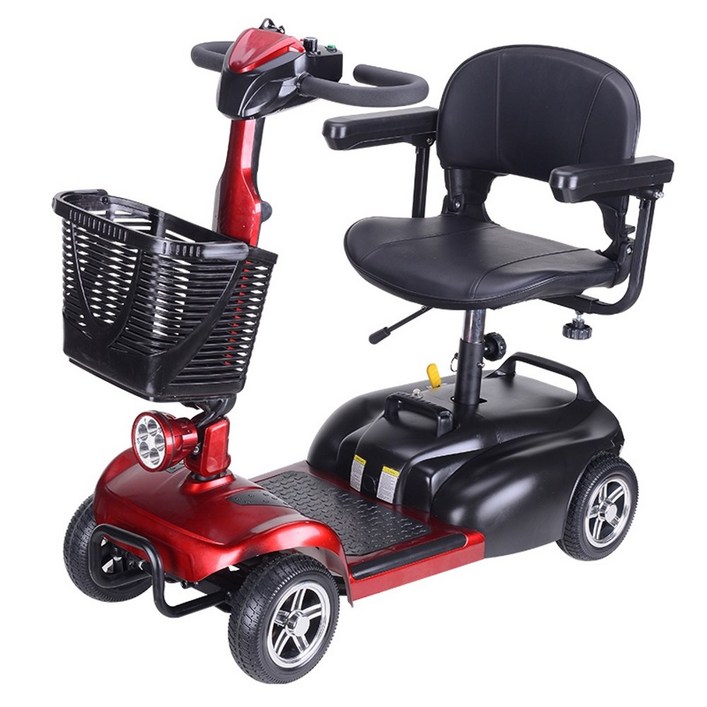 노인 접이식 전동차 스마트 휠체어 스쿠터 실버타운 장애인, 고급 모델 실버 12A 배터리