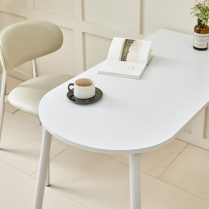 반타원식탁테이블 1000X600 반달형 반원형 DIY식탁, 4인용, 화이트