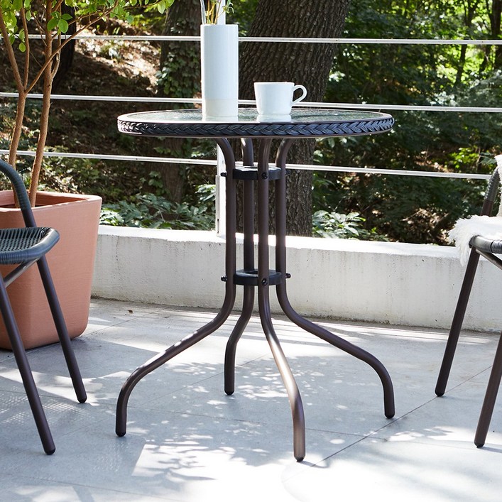 리비니아 라탄 야외용 철제 원형 카페테이블단품 4종 베란다 카페 야외용 테이블