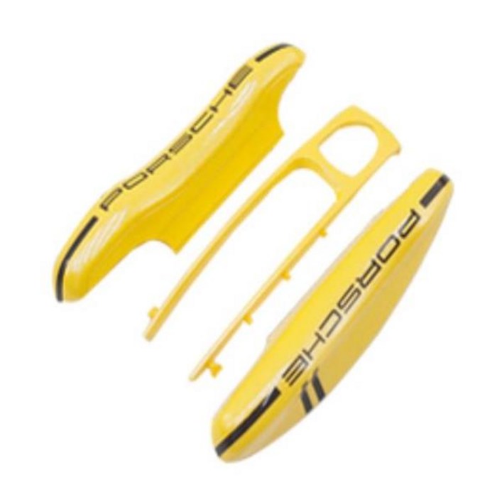 모터스파이 포르쉐 호환 파나메라 카이엔 마칸 718 911 디자인 스마트 키 케이스 프레임 세트, 신형 옐로우