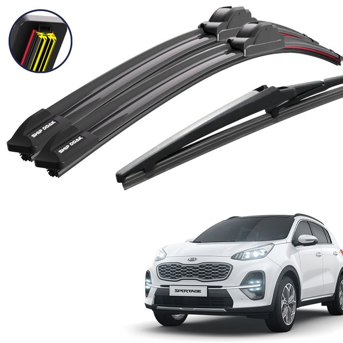 쉽딱 트리플 전면 후방 와이퍼 3P 세트