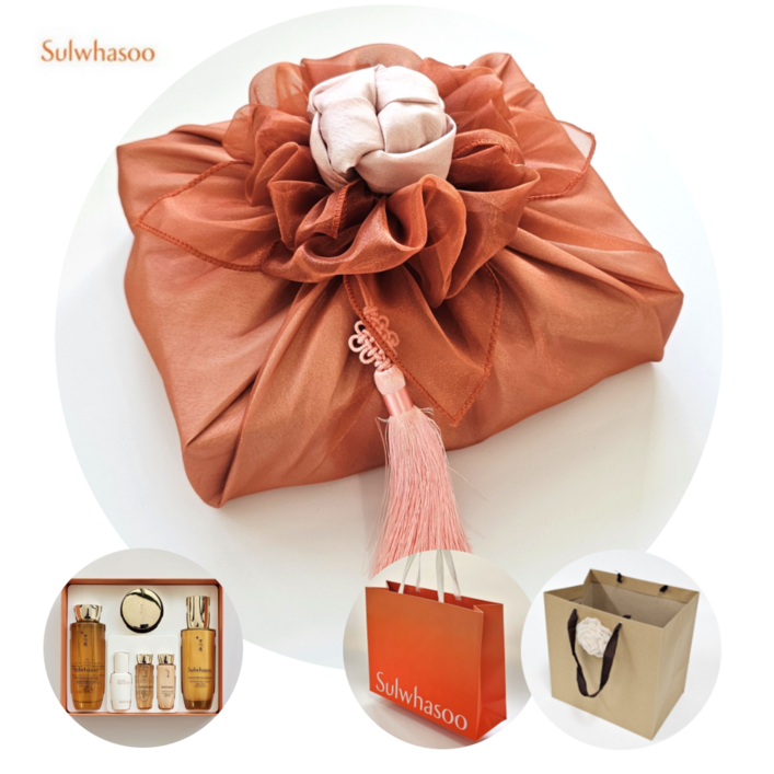 설화수 자음생 2종 기획세트 백화점 정품 고급 예단 보자기 포장 쇼핑백 선물세트, 1개