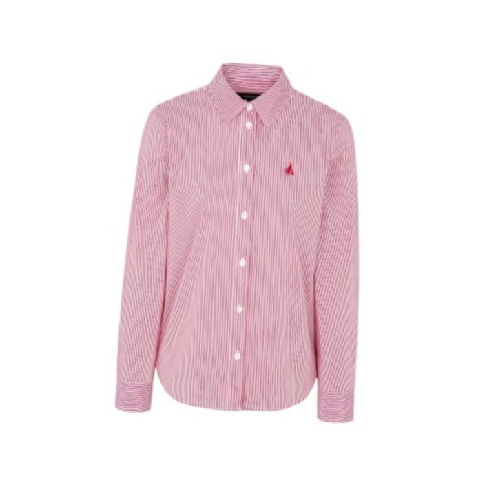 매장정품 [Essential] 코튼 혼방 스트라이프 슬림핏 셔츠 - 레드 (BF5164E046) 211029