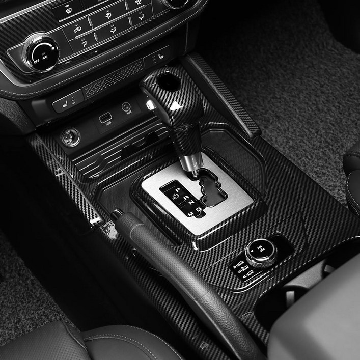 유투카 호환 렉스턴 스포츠 스포츠 칸 튜닝 기어패널 커버 우드 카본 몰딩 용품, 기어