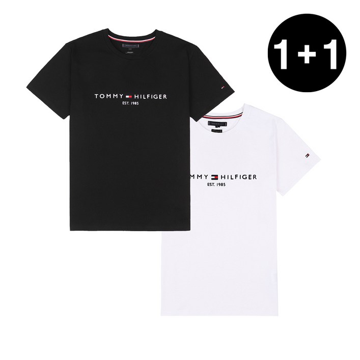 11 타미힐피거 남녀공용 자수로고 반팔티셔츠