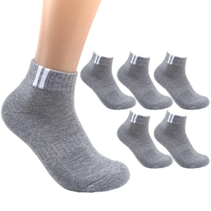 더베이직 남성용 국산 두꺼운 이중쿠션 챔프 스포츠 단목 양말 6켤레