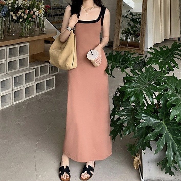 로엔나 데일리 캐주얼 롱원피스 민소매 나시치마