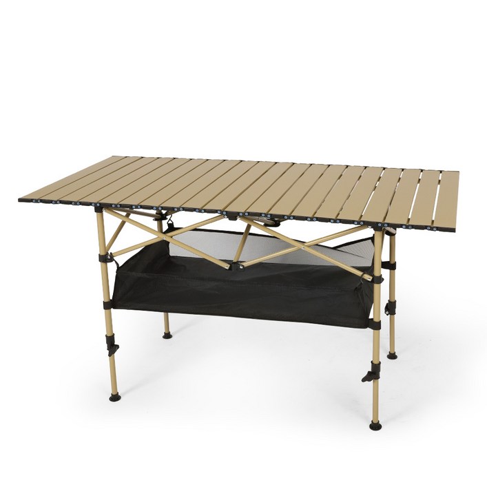 캠프빌리지 캠핑 트렉롤 높이조절 테이블  전용 보관가방, 베이지
