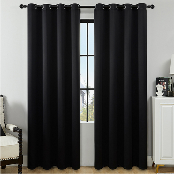 유피해피 빛차단 거실 창문 암막커튼아일렛